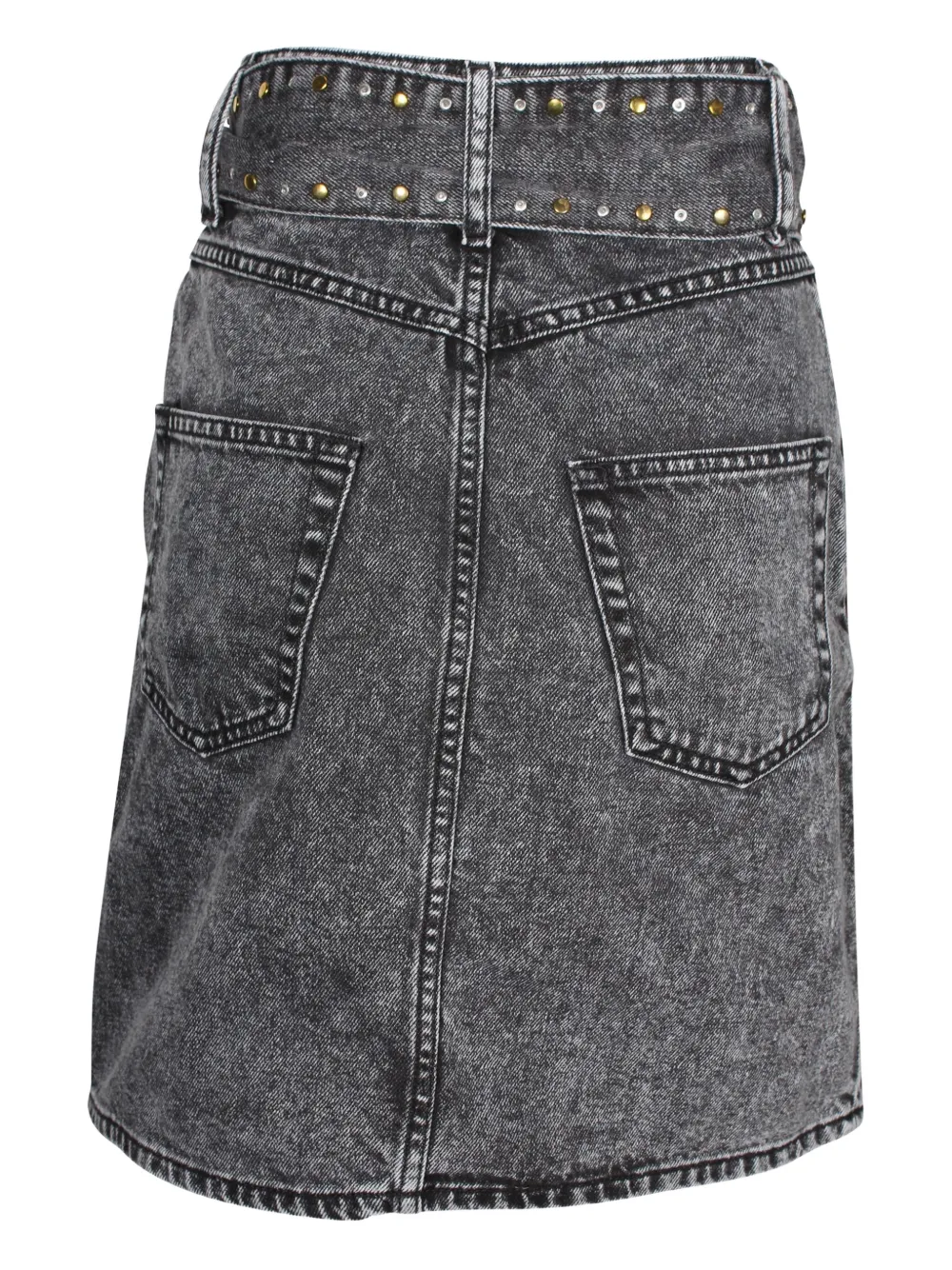 SANDRO Fredie stud-embellished belted mini skirt - Grijs