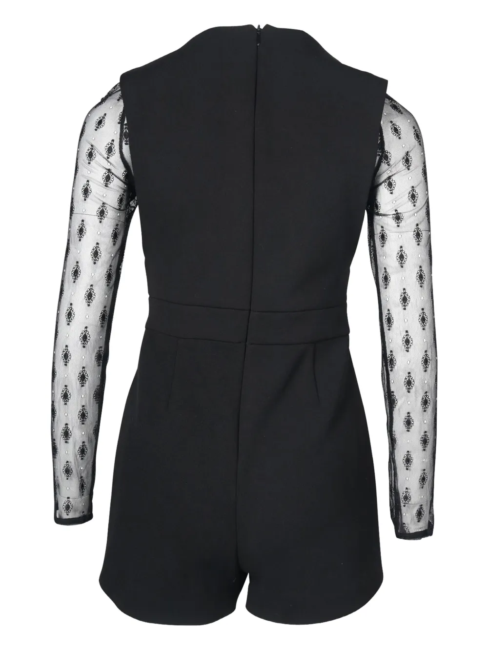 Pre-owned Maje Lace-insert Playsuit In Black