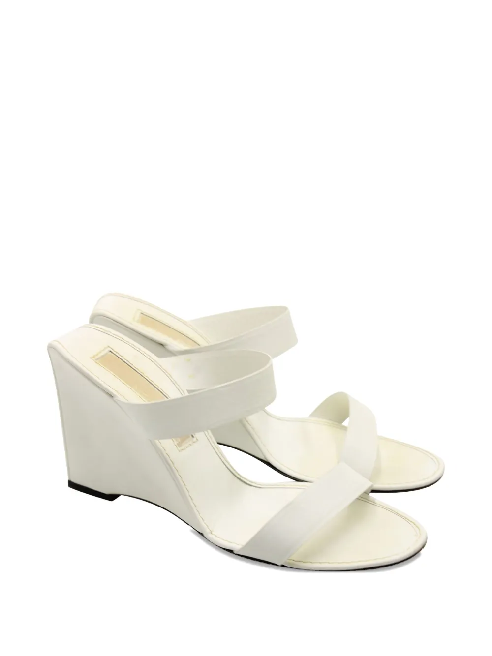 Michael Kors Vintage 100mm leather wedge mules - Wit