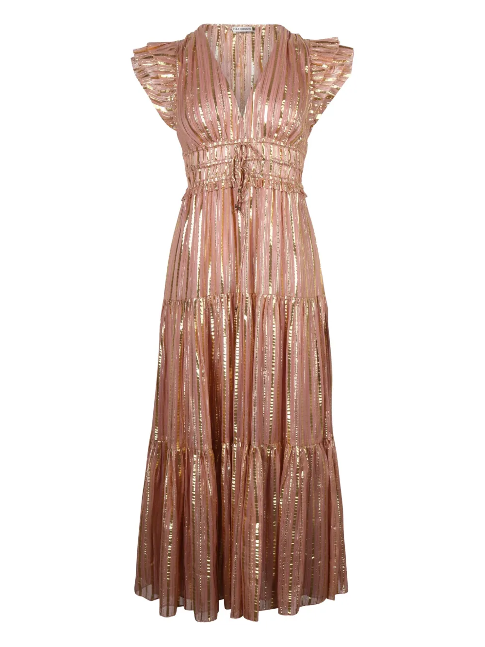 Ulla Johnson Justyne  tiered striped midi dress | Pink | Image 1