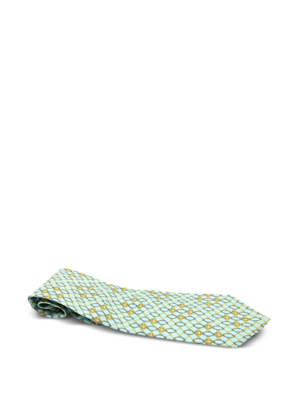 Pre-owned Versace Medusa Head-pattern Silk Tie In Blue