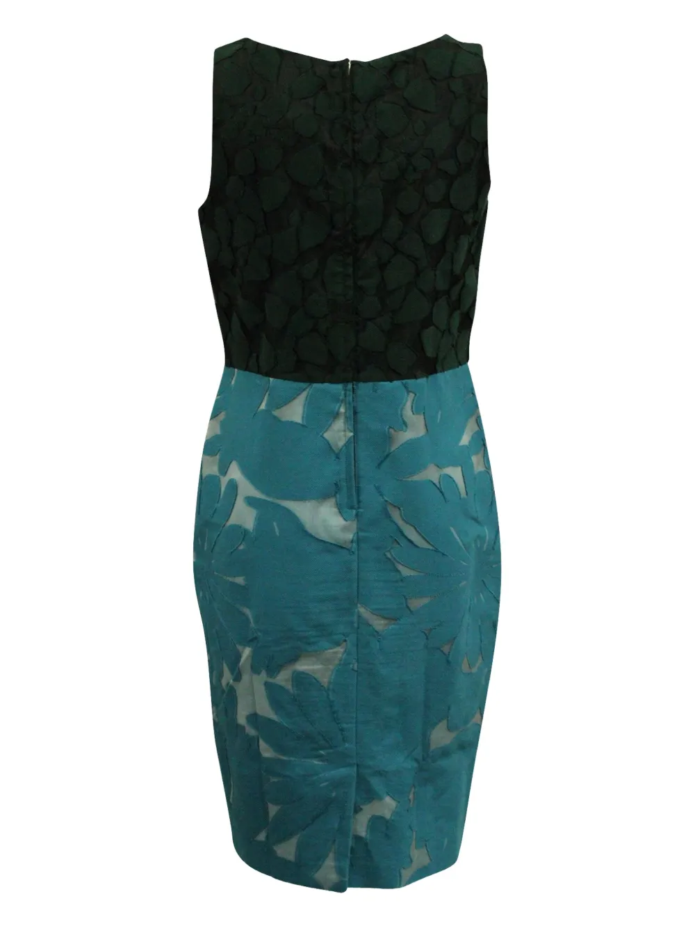 Pre-owned Max Mara Floral-print Colour-block Mini Dress In Blue