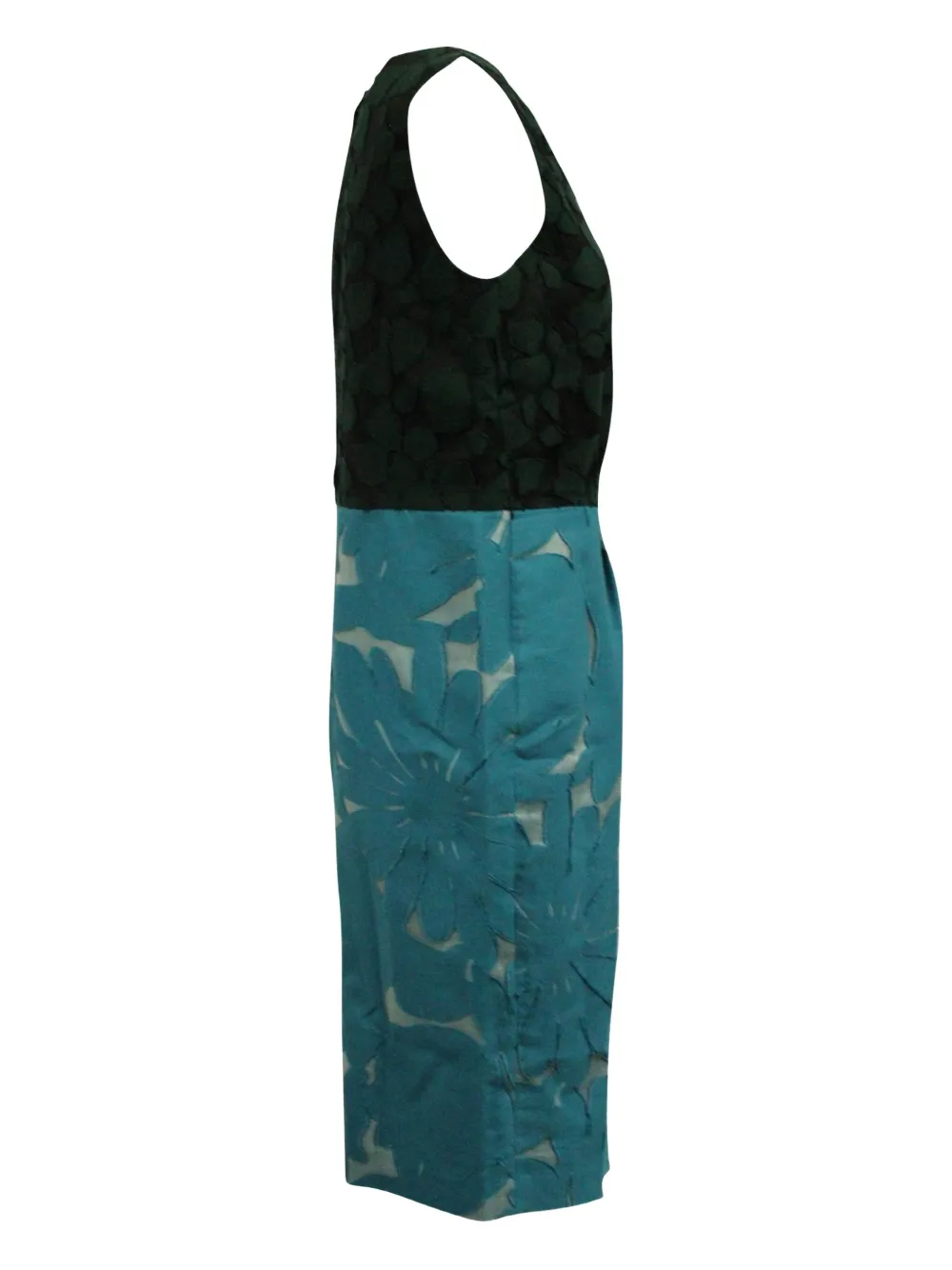 Max Mara floral-print colour-block mini dress - Blauw