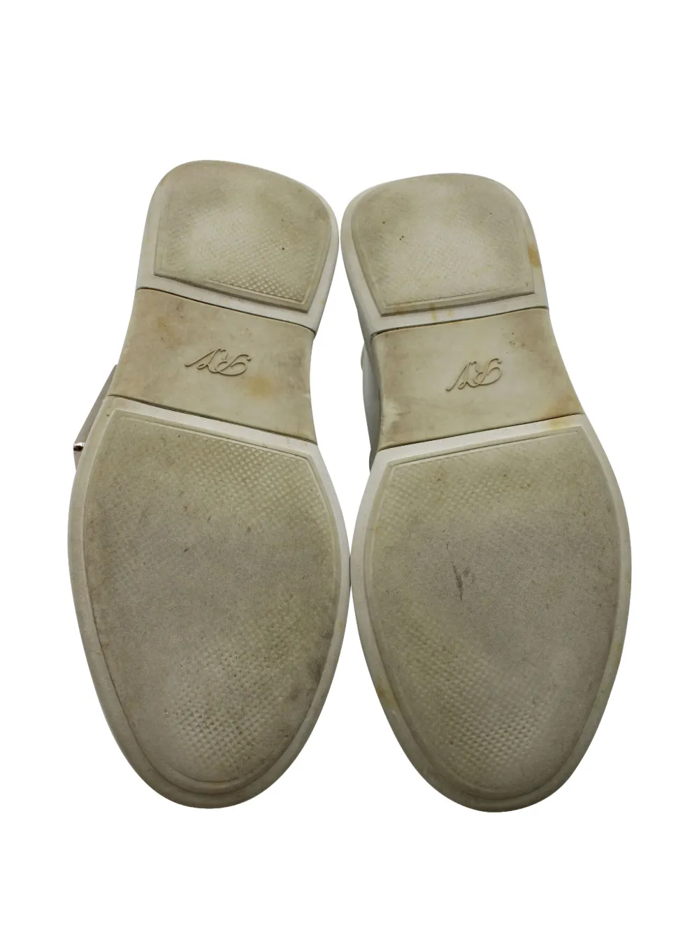 Pre-owned Roger Vivier Vintage Viv Skate Metal-buckle Sneakers In Neutral