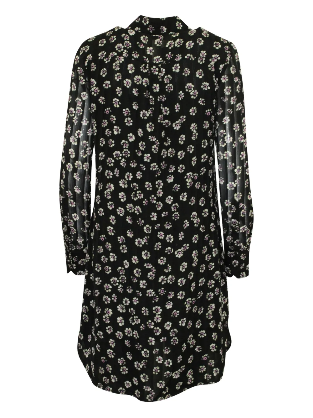 Tory Burch Avery floral-print shirt mini dress - Zwart