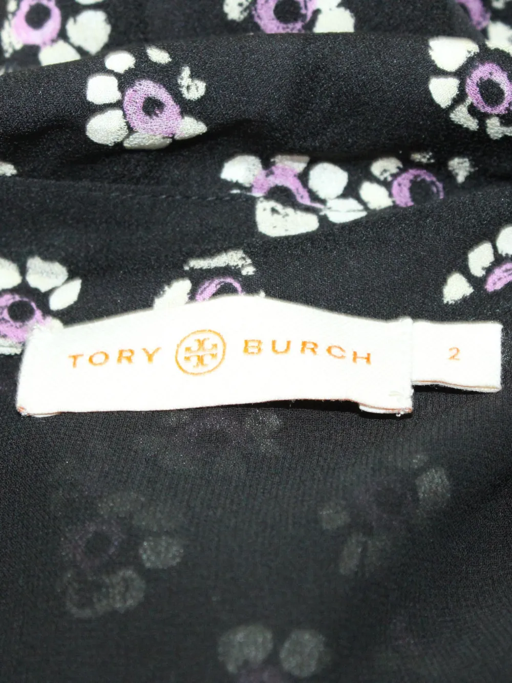 Pre-owned Tory Burch Avery Floral-print Shirt Mini Dress In Black