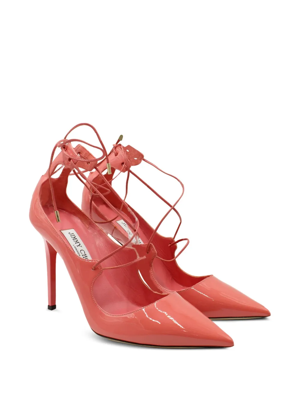 Jimmy Choo Pre-Owned 100mm Vita lace-up patent-leather pumps | Image 2