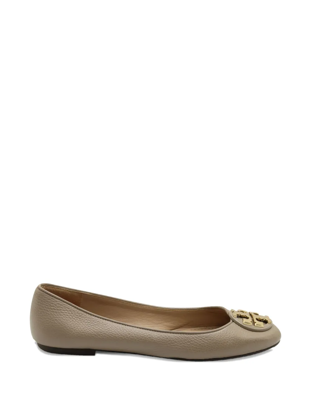 Tory Burch Reva logo-detail round-toe ballet flats - Grijs