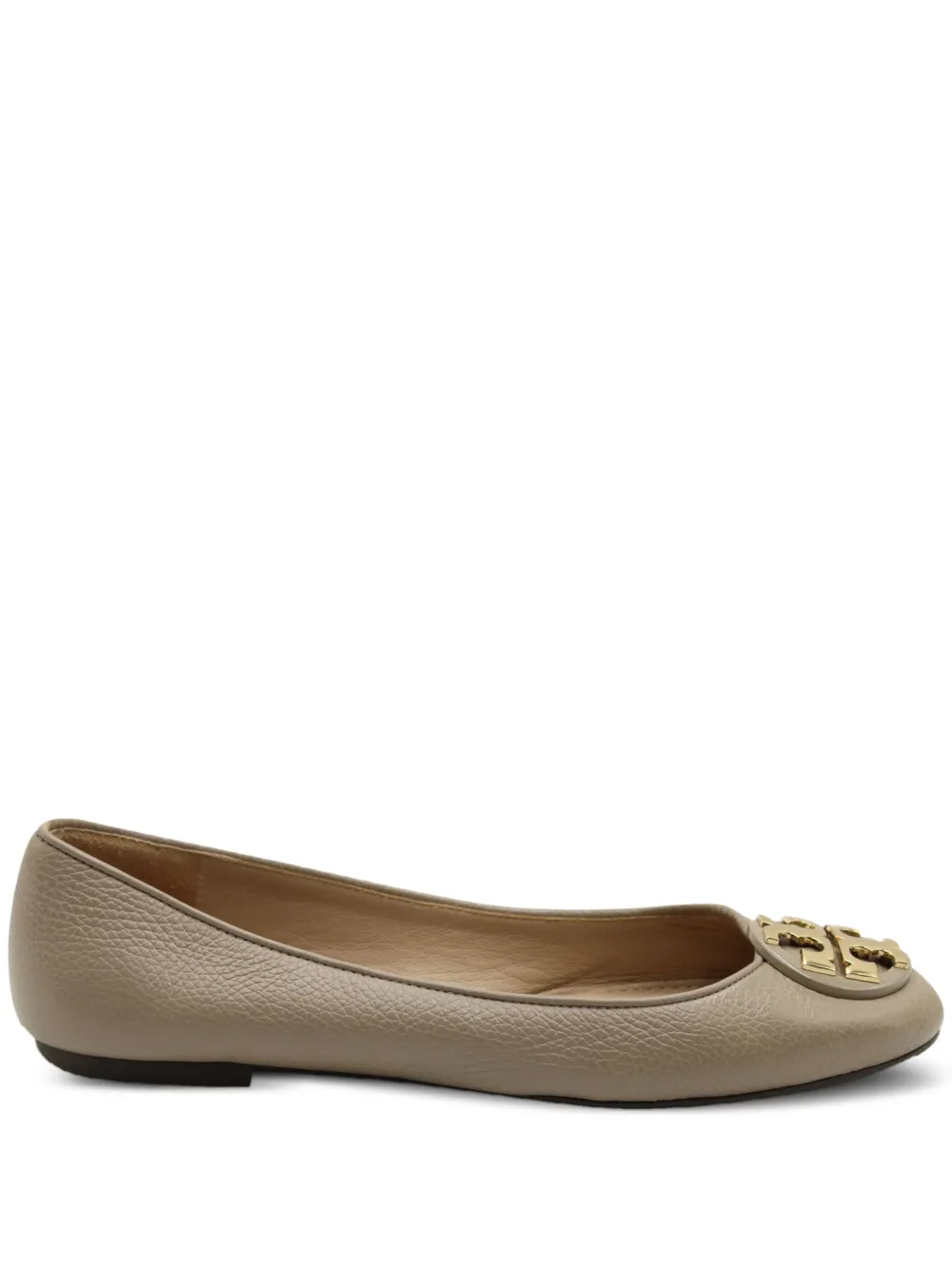 Tory Burch Reva logo-detail round-toe ballet flats | Grey | Image 1