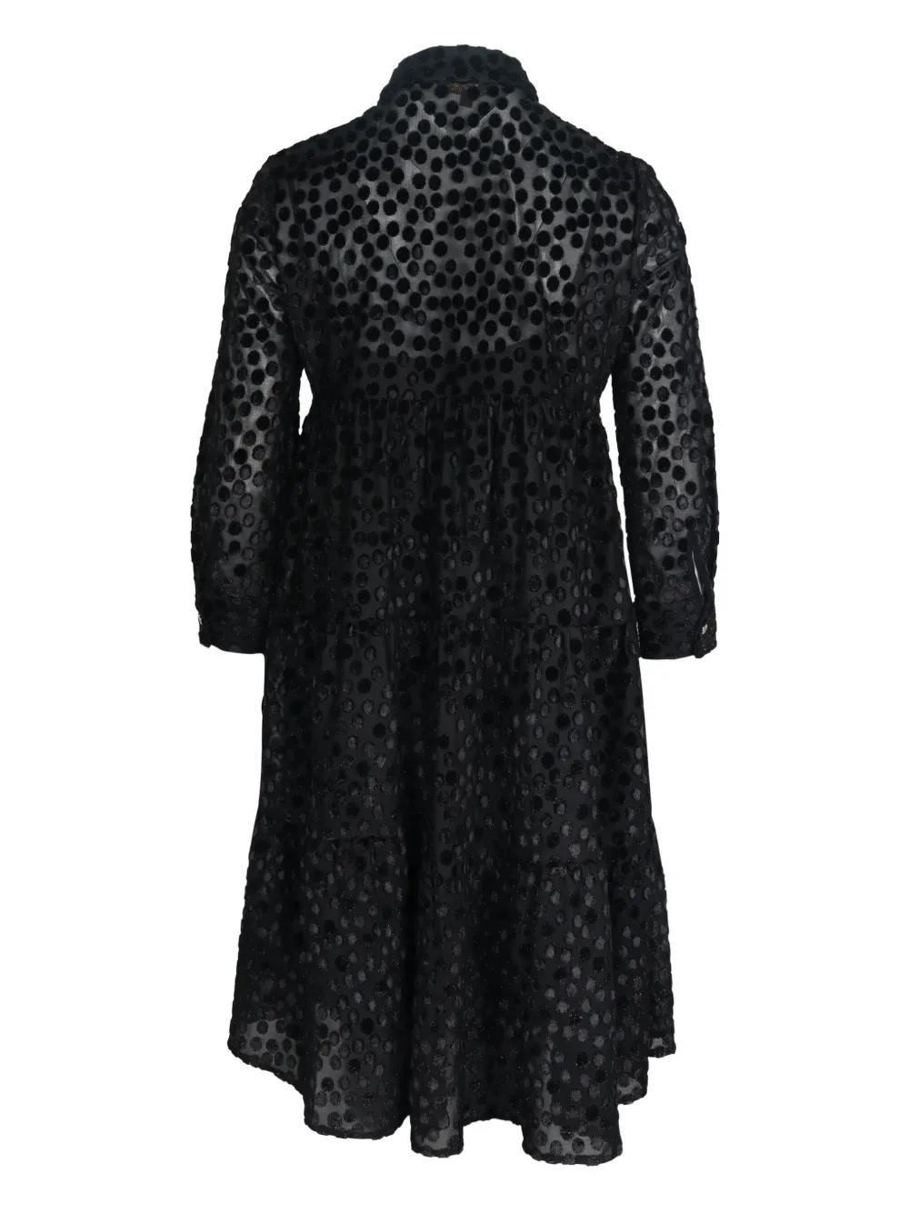 Maje polka-dot gathered-waist mini dress - Zwart