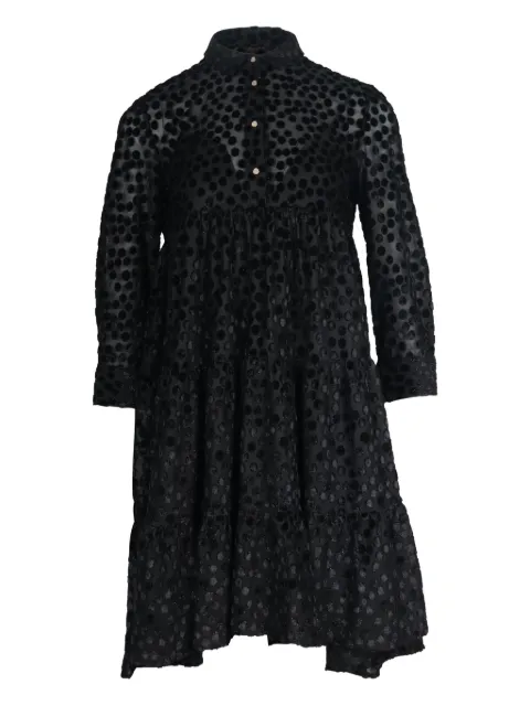 Maje polka-dot gathered-waist mini dress