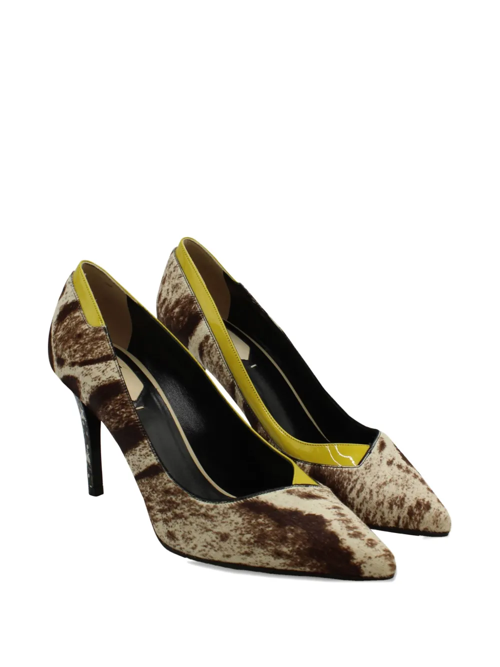 Fendi Pre-Owned animal-print pointed-toe pumps - Bruin