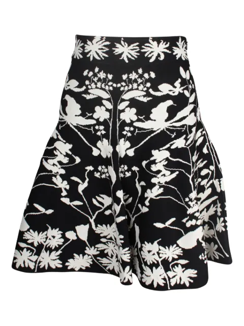 Alexander McQueen Pre-Owned floral jacquard-knit midi skirt