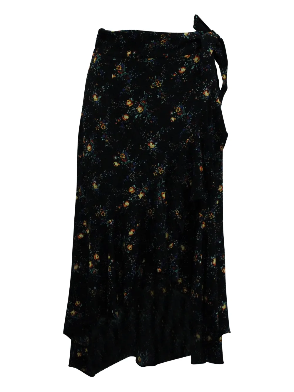 SANDRO floral-print asymmetric skirt | Black | Image 1