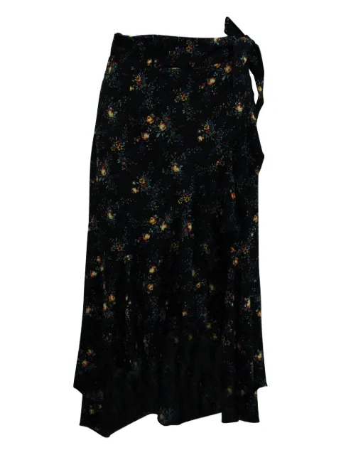 SANDRO floral-print asymmetric skirt