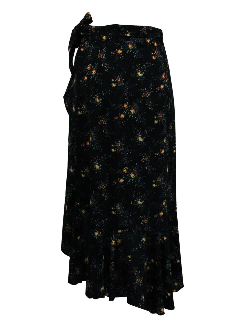SANDRO floral-print asymmetric skirt - Zwart