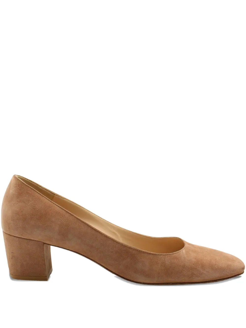 Pre-owned Gianvito Rossi Block-heel Square-toe Pumps In Neutral