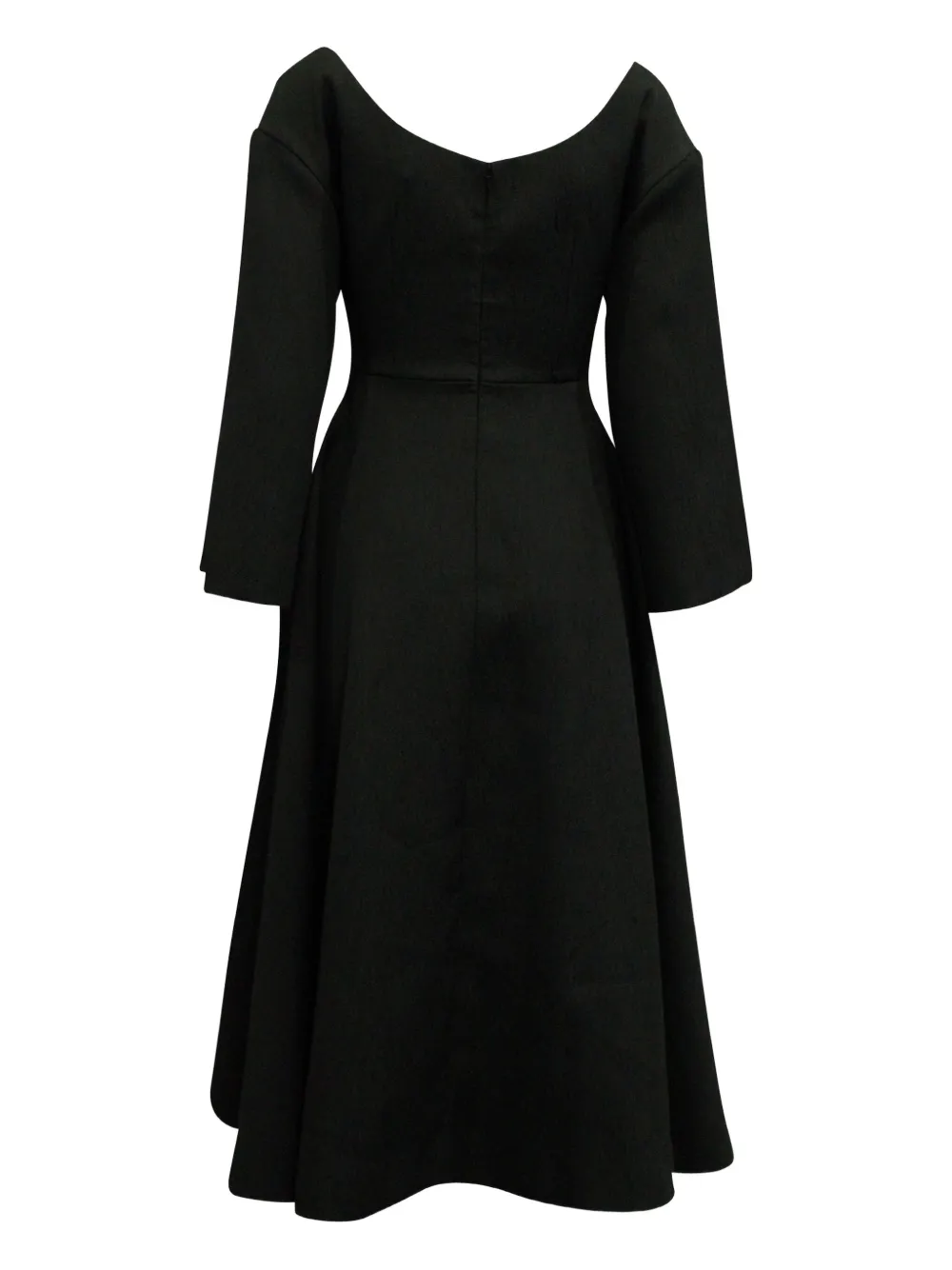 Emilia Wickstead long-sleeve A-line midi dress - Zwart