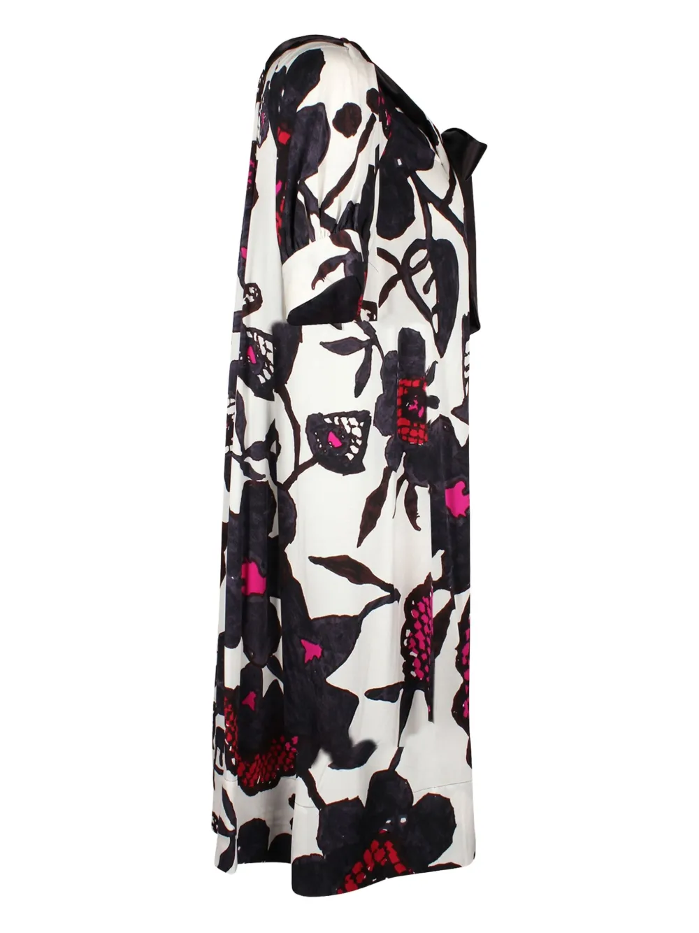 Diane Von Furstenberg Vintage floral-print bow mini dress - Wit