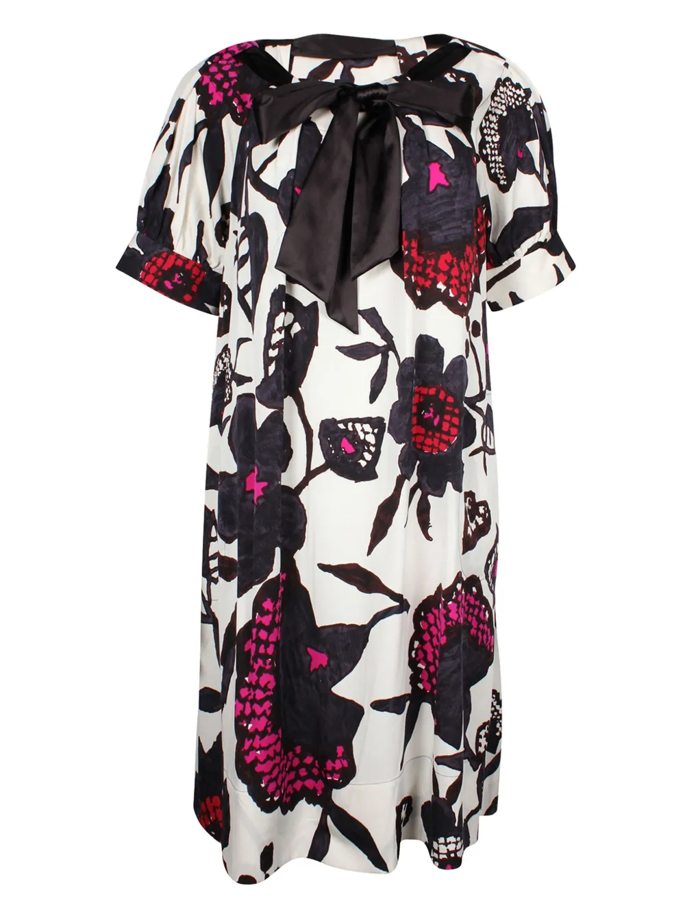 Diane Von Furstenberg Vintage floral-print bow mini dress | White | Image 1
