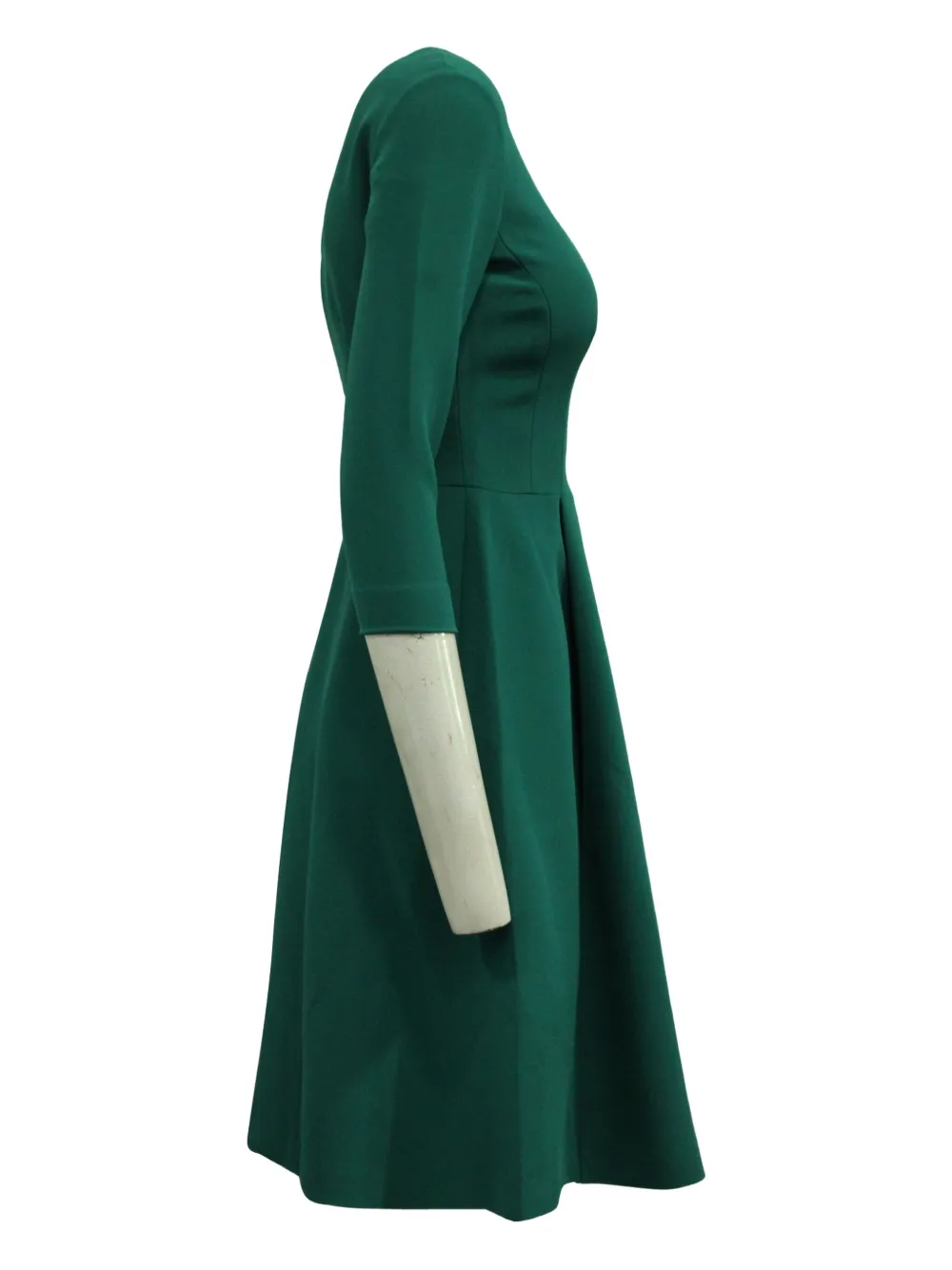 Pre-owned Alberta Ferretti Vintage Long-sleeve Flared Dress In Green