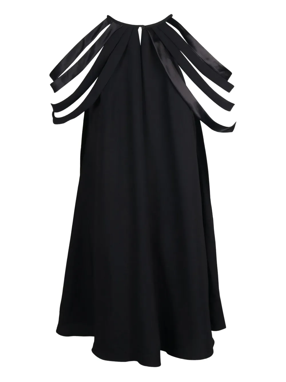 Halston halterneck ribbon-detail mini dress - Zwart