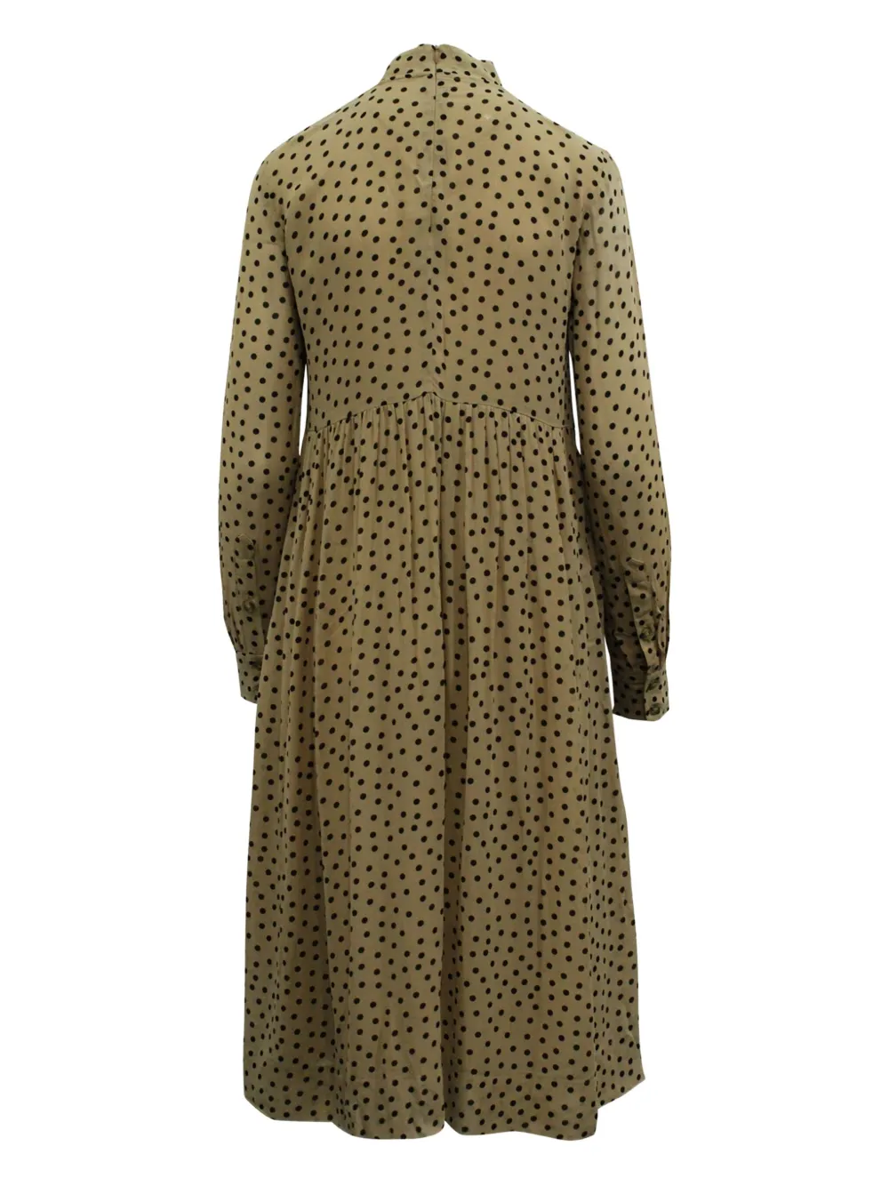 GANNI polka-dot high-neck midi dress - Bruin