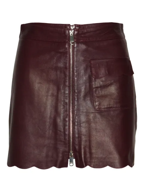 MAX&Co. scalloped-hem leather skirt
