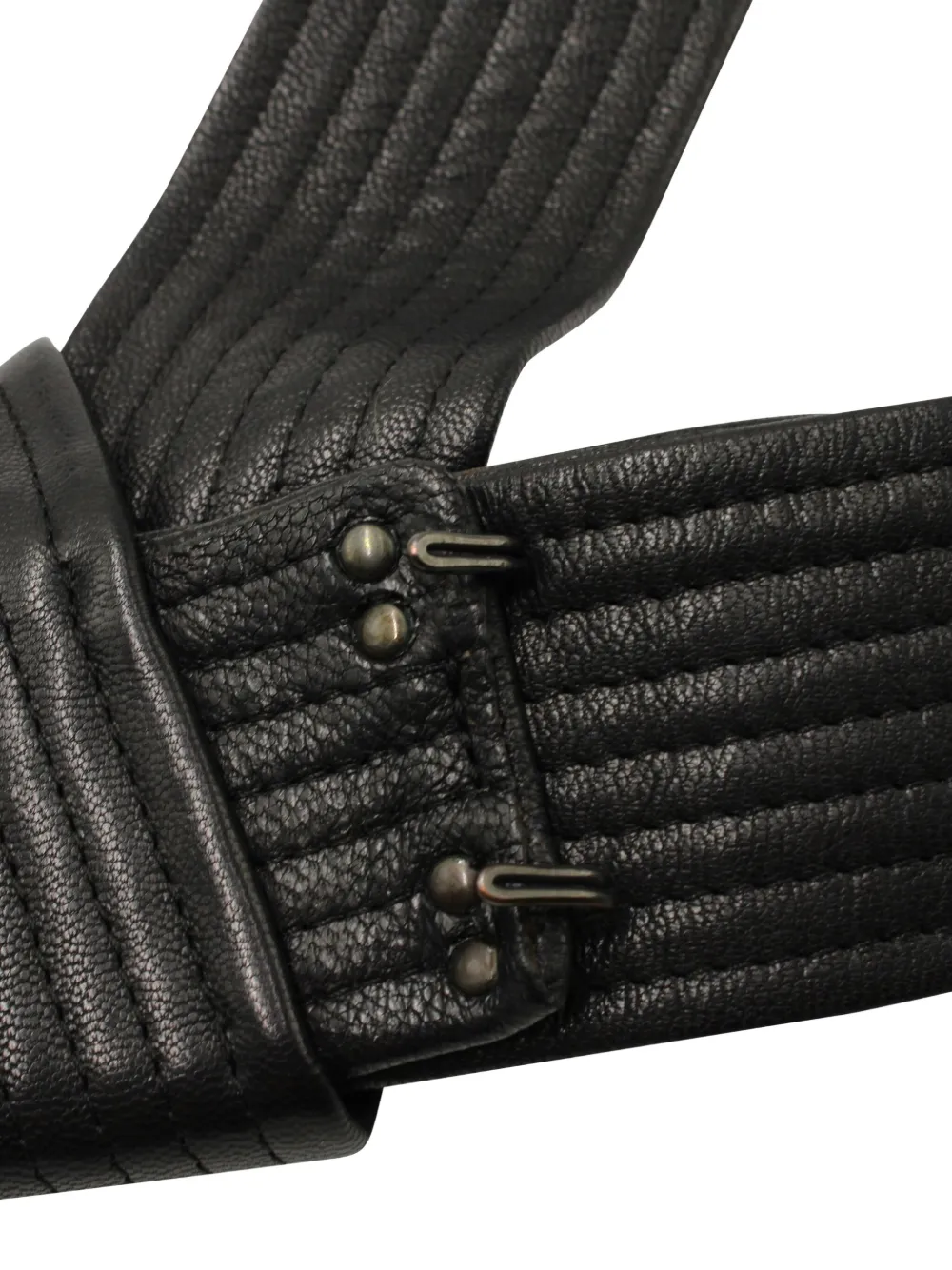 Pre-owned Lanvin Quilted Leather Belt In Black