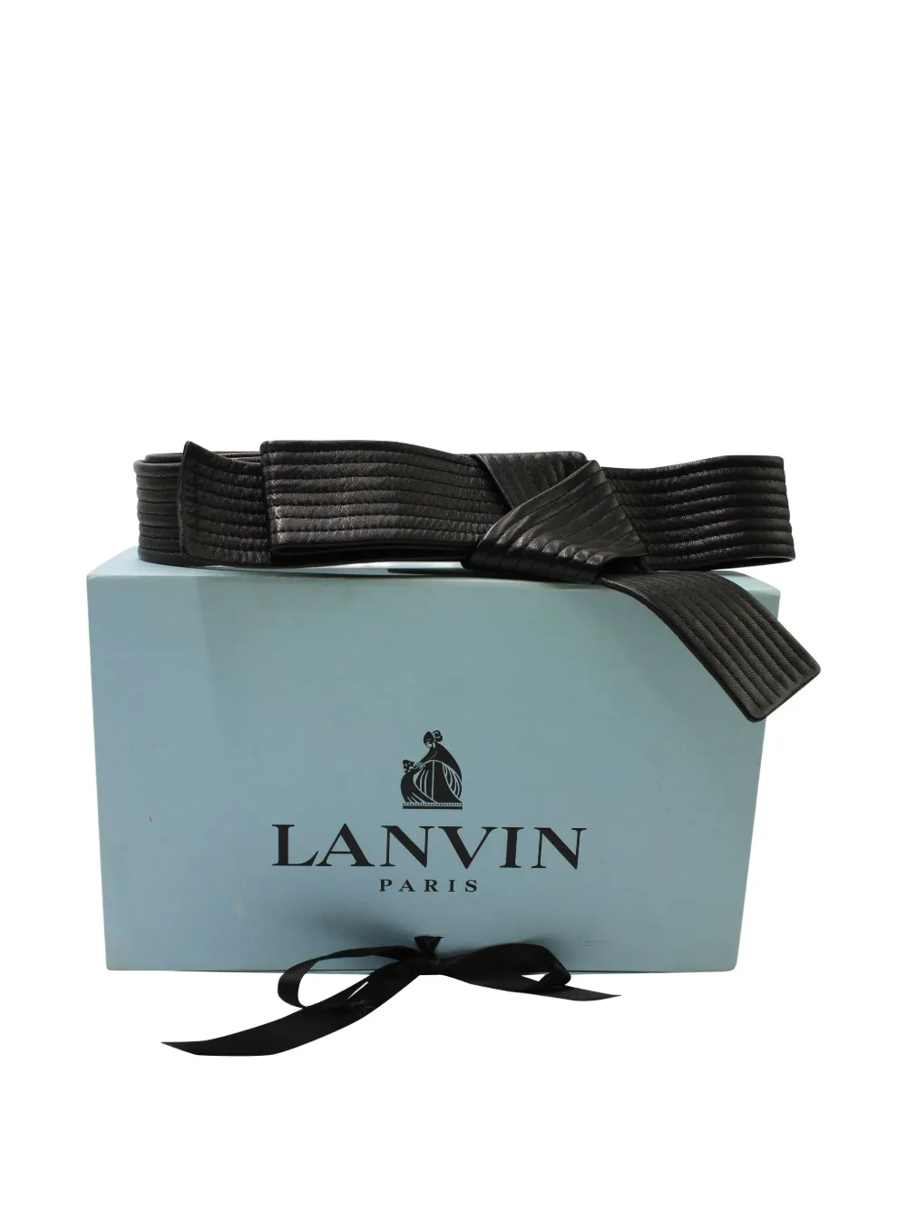Pre-owned Lanvin Quilted Leather Belt In Black
