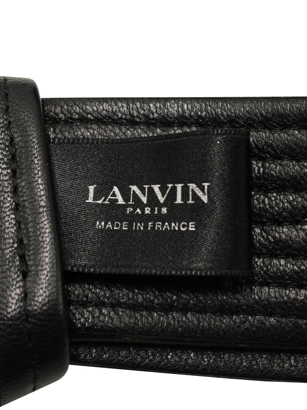 Pre-owned Lanvin Quilted Leather Belt In Black