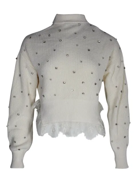 Self-Portrait crystal-embellishment sweater