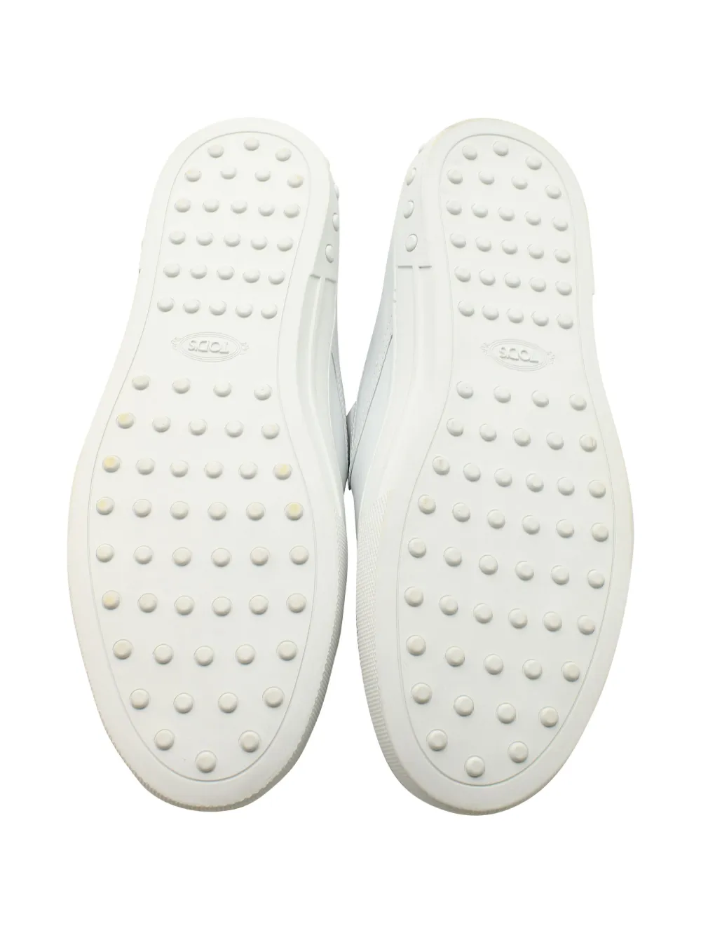 Pre-owned Tod's Pantofola Slip-on Leather Sneakets In White