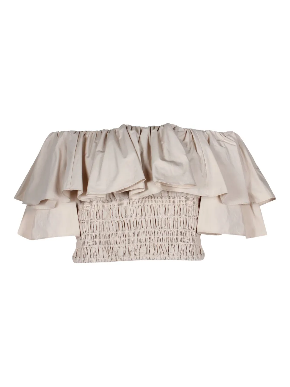 Self-Portrait off-shoulder ruffled top | Neutrals | Image 1