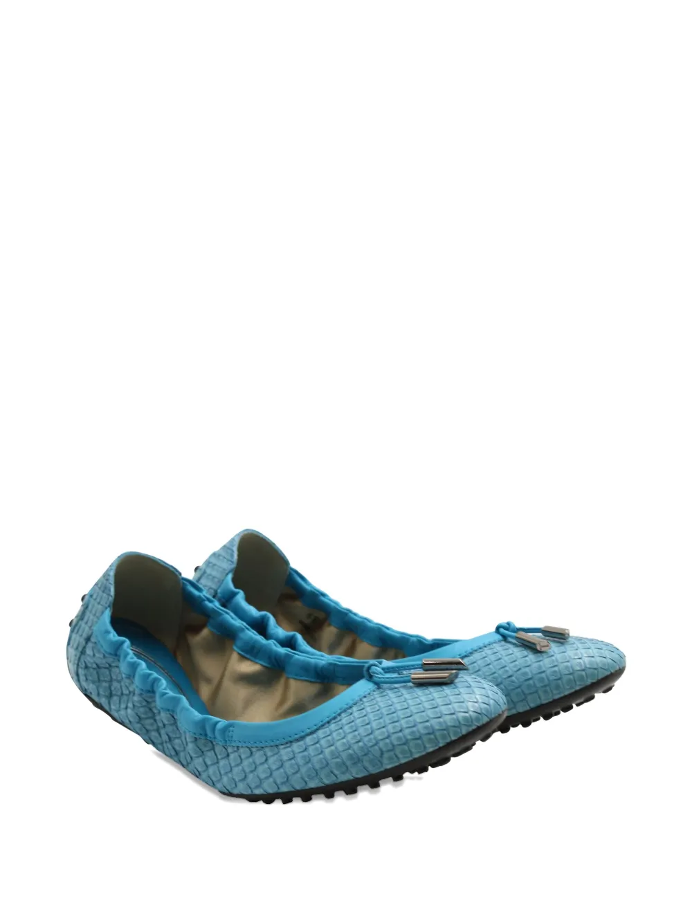 Tod's Vintage Dee snakeskin ballerina flats - Blauw