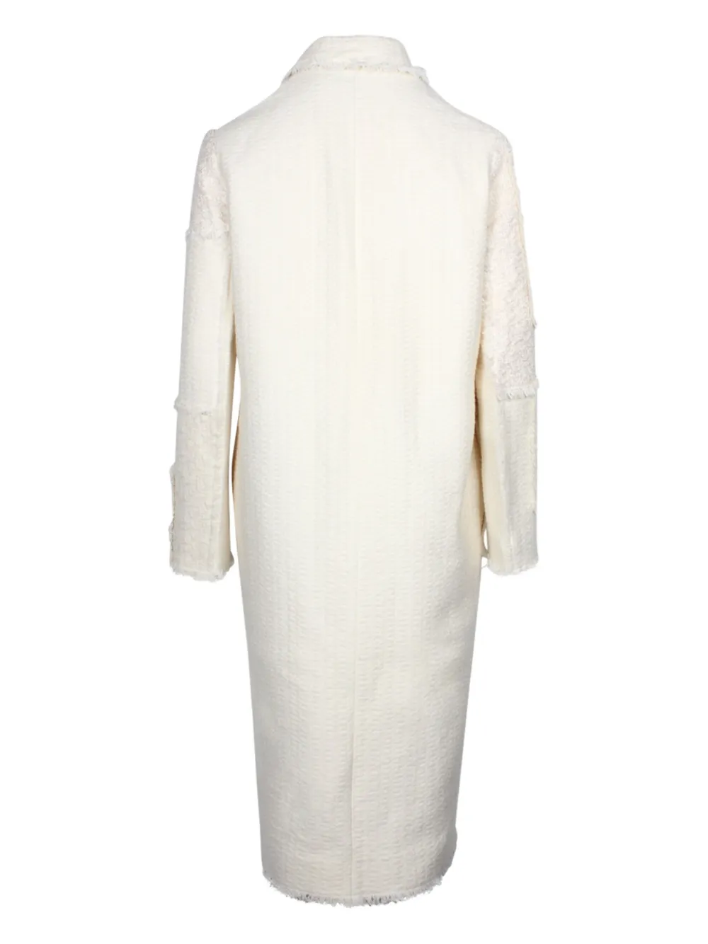 Nina Ricci Pre-Owned fringe panelled coat - Wit