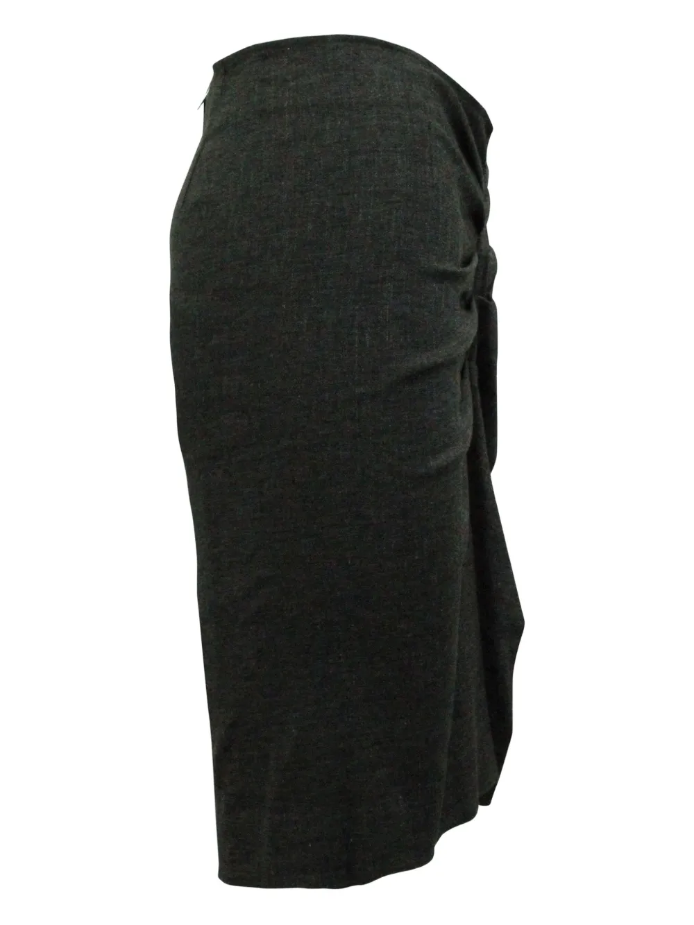 Pre-owned Isabel Marant Vintage Ruched Ruffle-detail Skirt In Gray