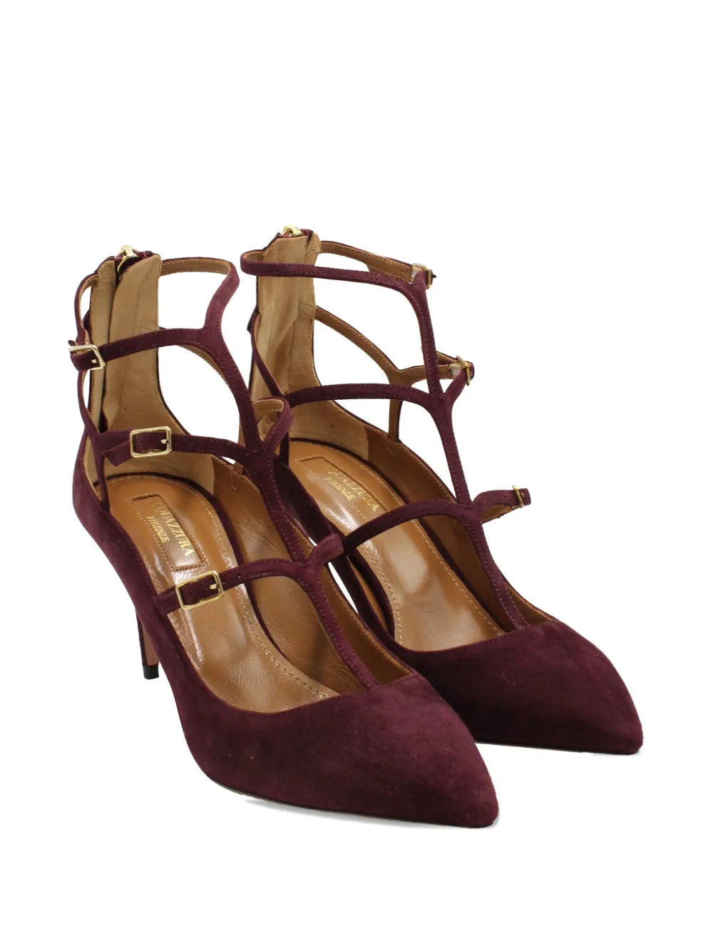 Aquazzura T-bar buckle pumps - Rood