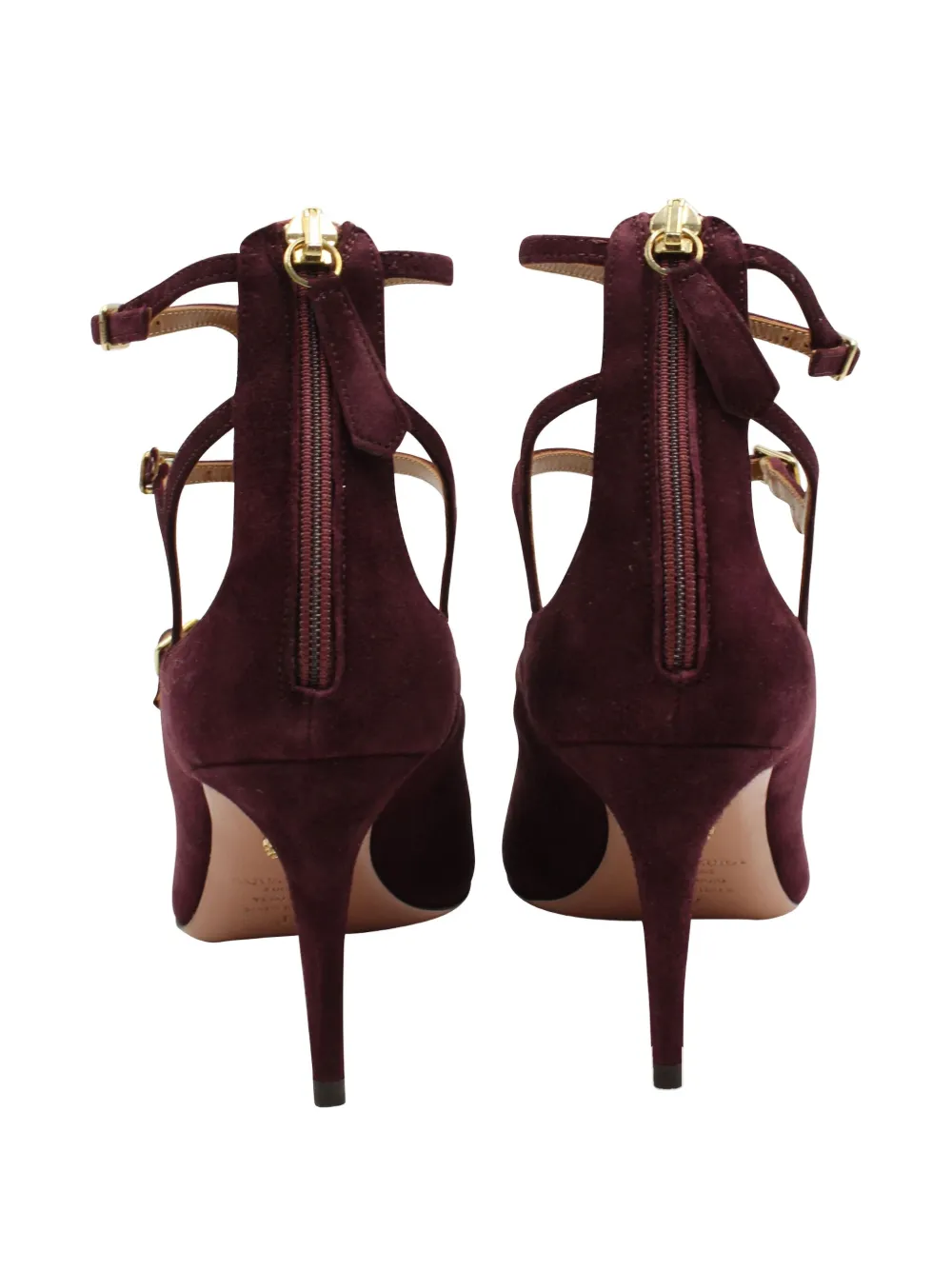 Pre-owned Aquazzura T-bar Buckle Pumps In Red