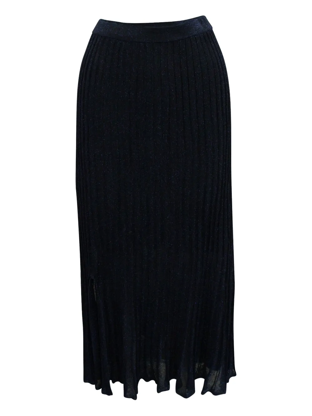 Pre-owned Sandro Pleated Midi Skirt In Blue