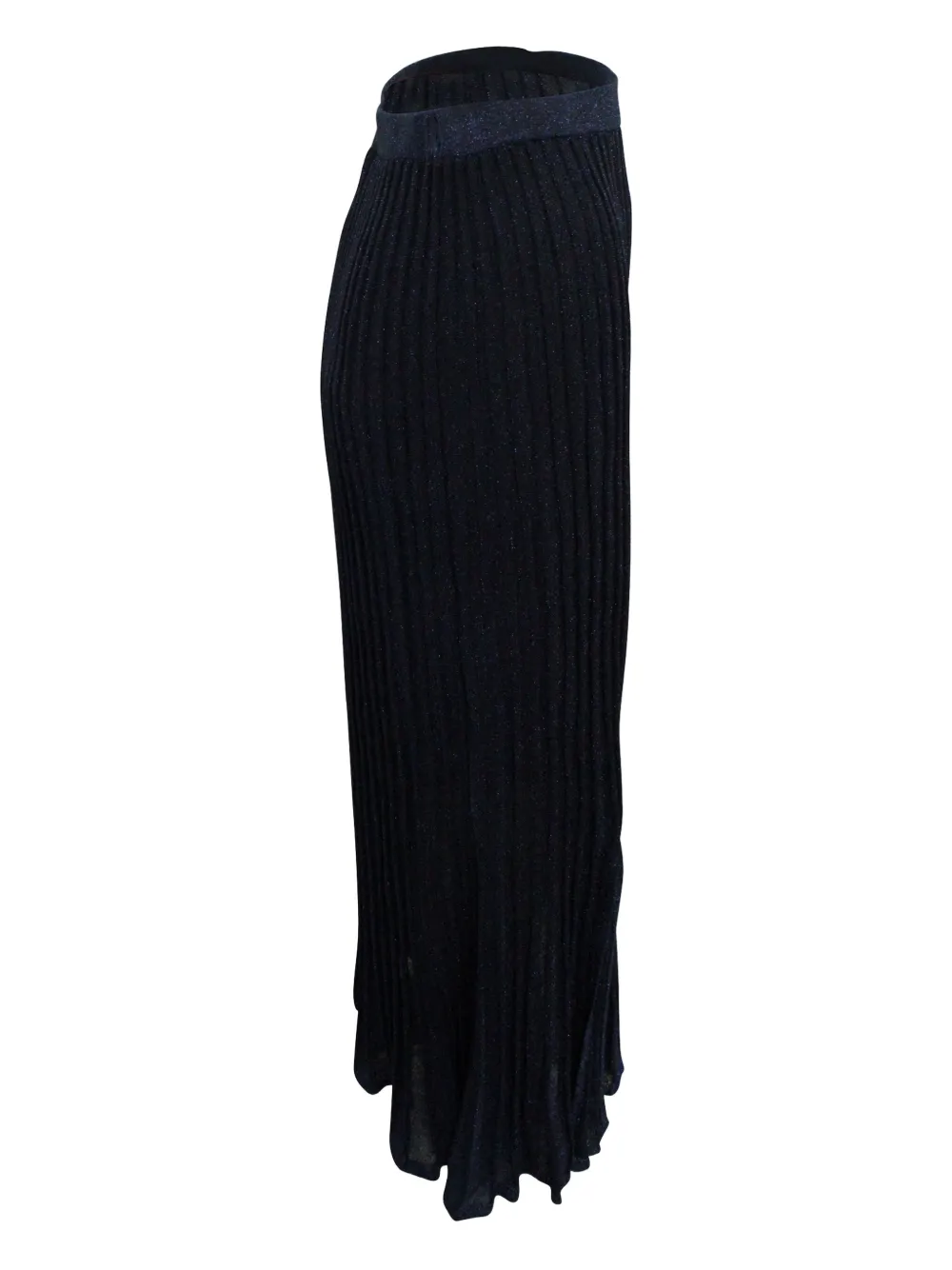 Pre-owned Sandro Pleated Midi Skirt In Blue