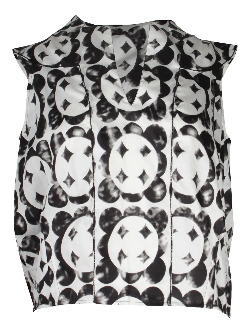 Saint Laurent Pre-Owned geometric-print sleeveless top | Black | Image 1