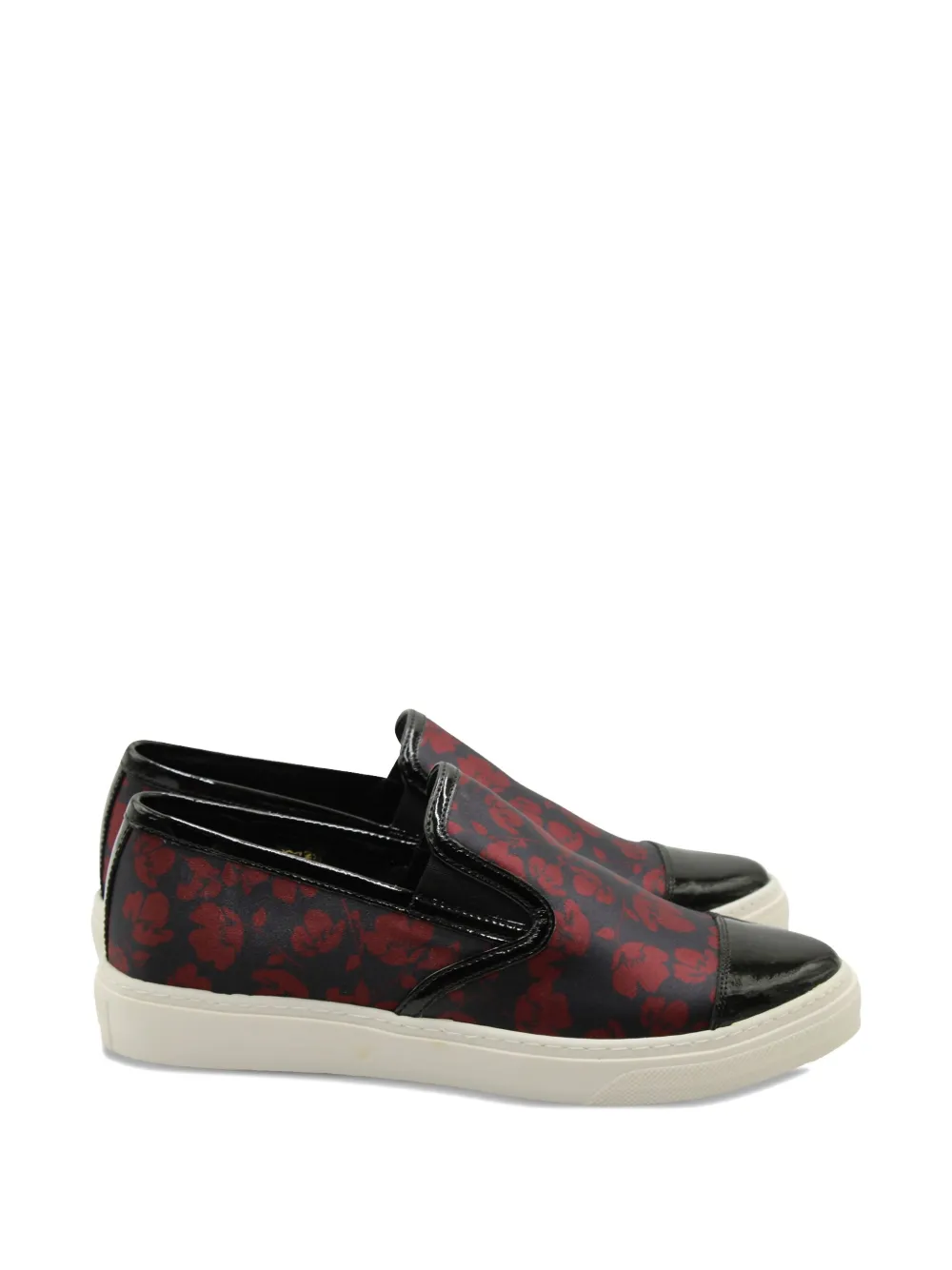 Mother Of Pearl floral-print patent-leather slip-on - Zwart