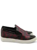 Mother Of Pearl floral-print patent-leather slip-on - Black
