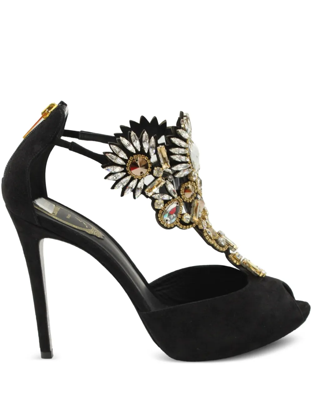 René Caovilla crystal-embellished suede sandals | Black | Image 1