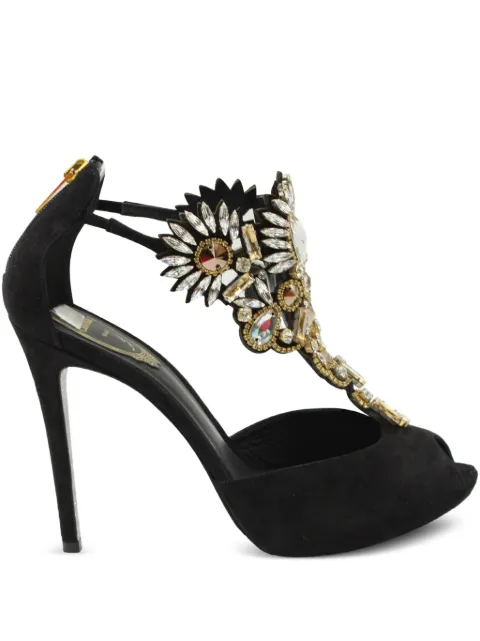 René Caovilla crystal-embellished suede sandals