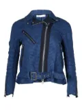 NIKE x SACAI houndstooth peplum biker jacket - Blue