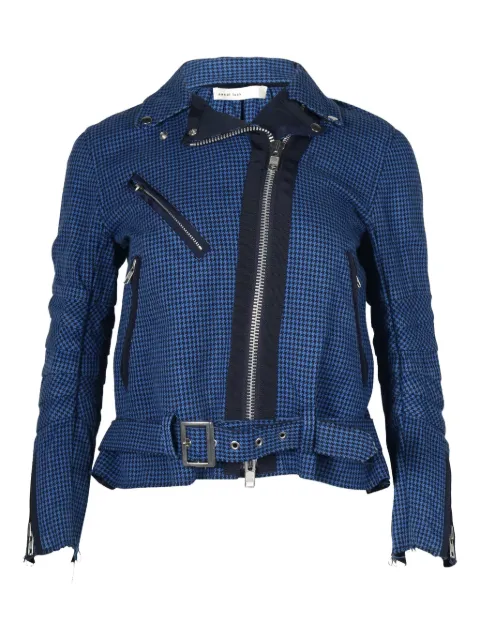 NIKE x SACAI houndstooth peplum biker jacket
