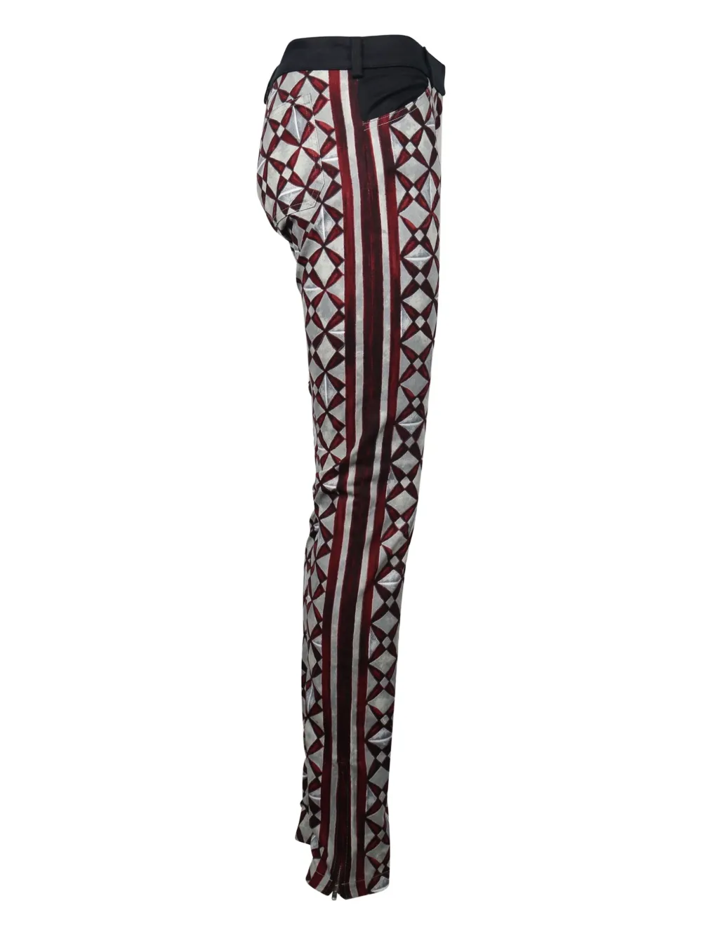 Pre-owned Balenciaga Geometric-print Trousers In Gray