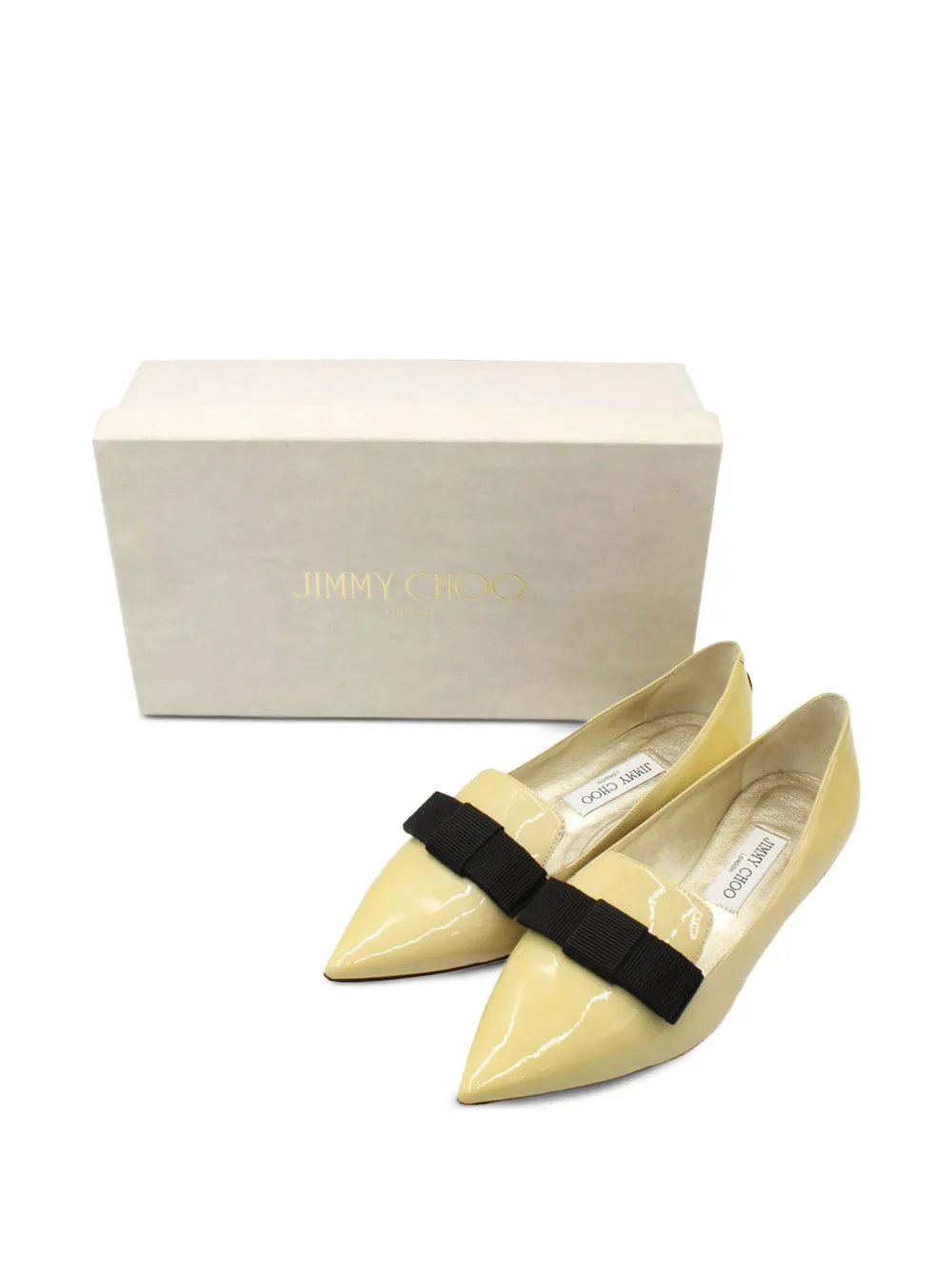 Gala Bow-Detail Patent-Leather Ballet Flats
